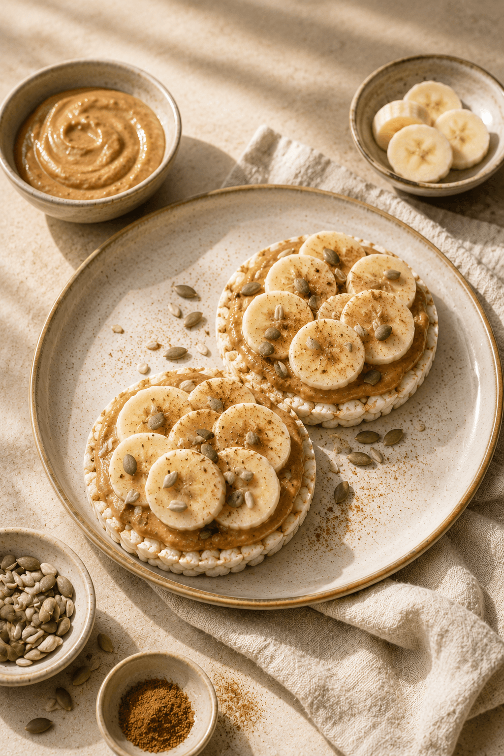 Almond Butter & Banana Rice Cakes