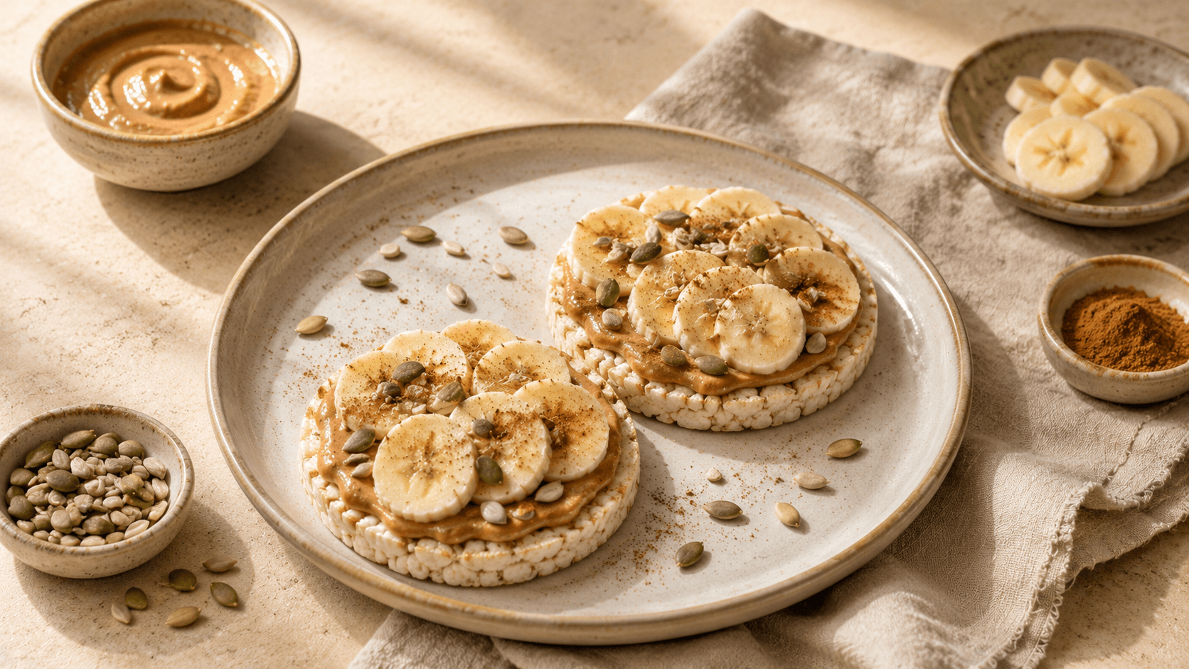 Almond Butter & Banana Rice Cakes