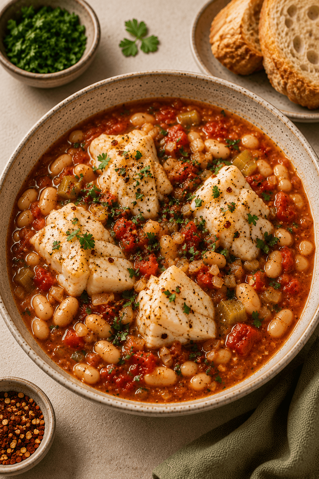 Cod, White Bean & Tomato Stew