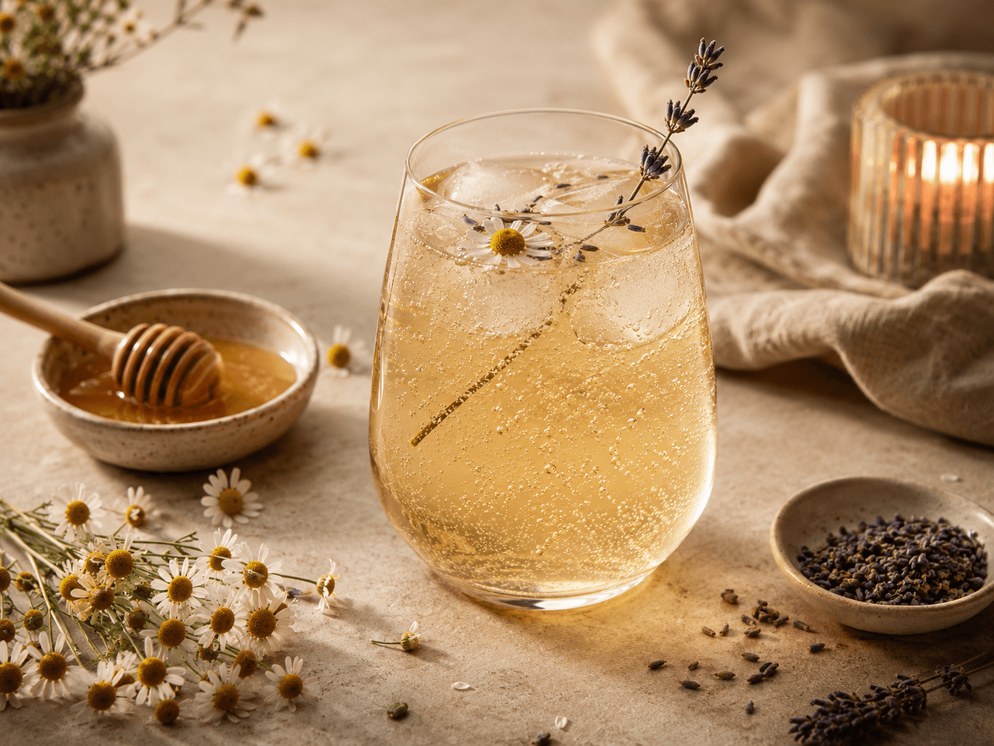 Lavender, Honey & Chamomile Evening Fizz