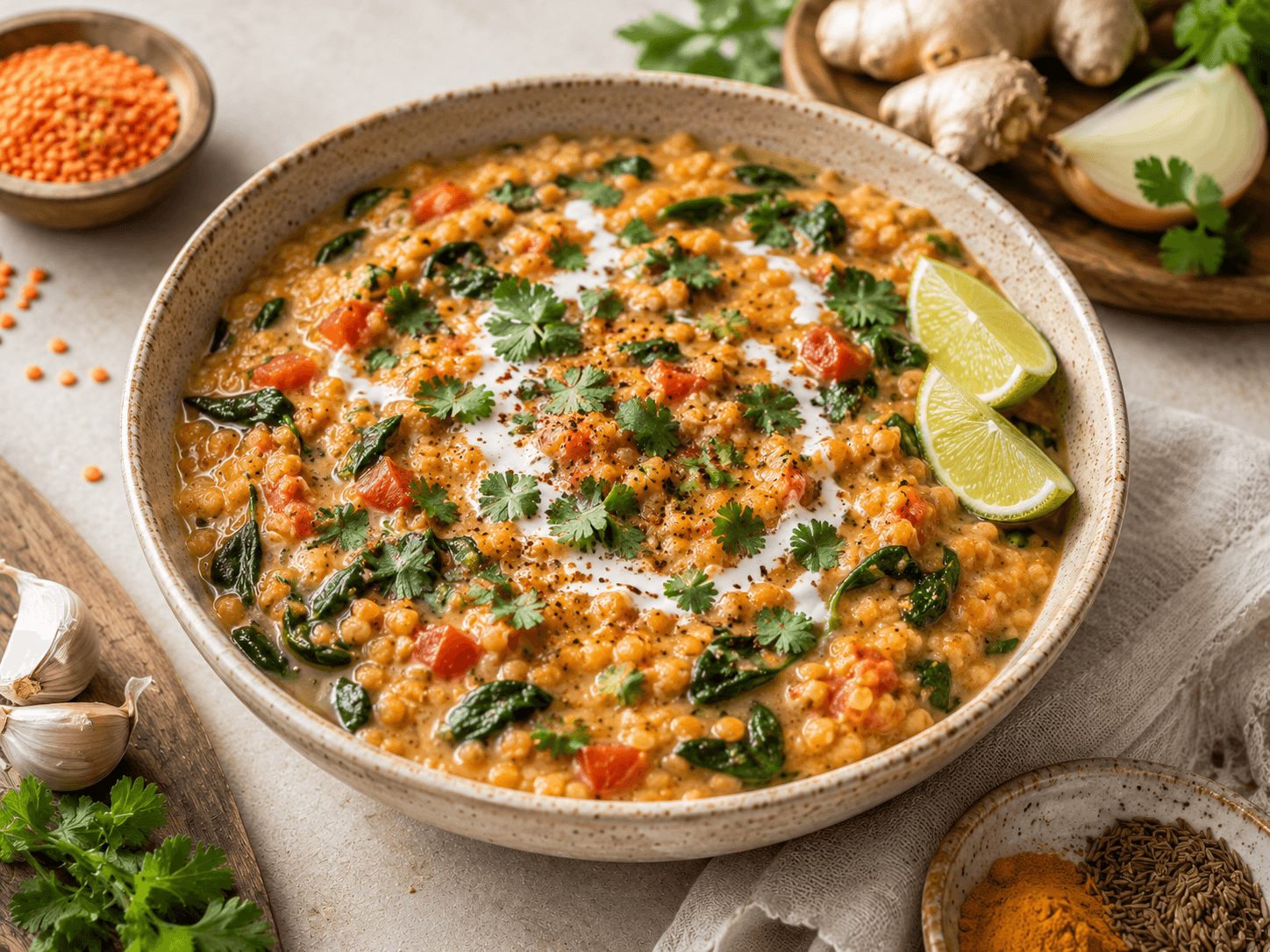 Red Lentil, Spinach & Coconut Dal