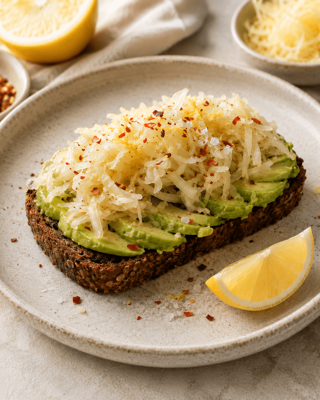 Sauerkraut & Avocado Rye Toast
