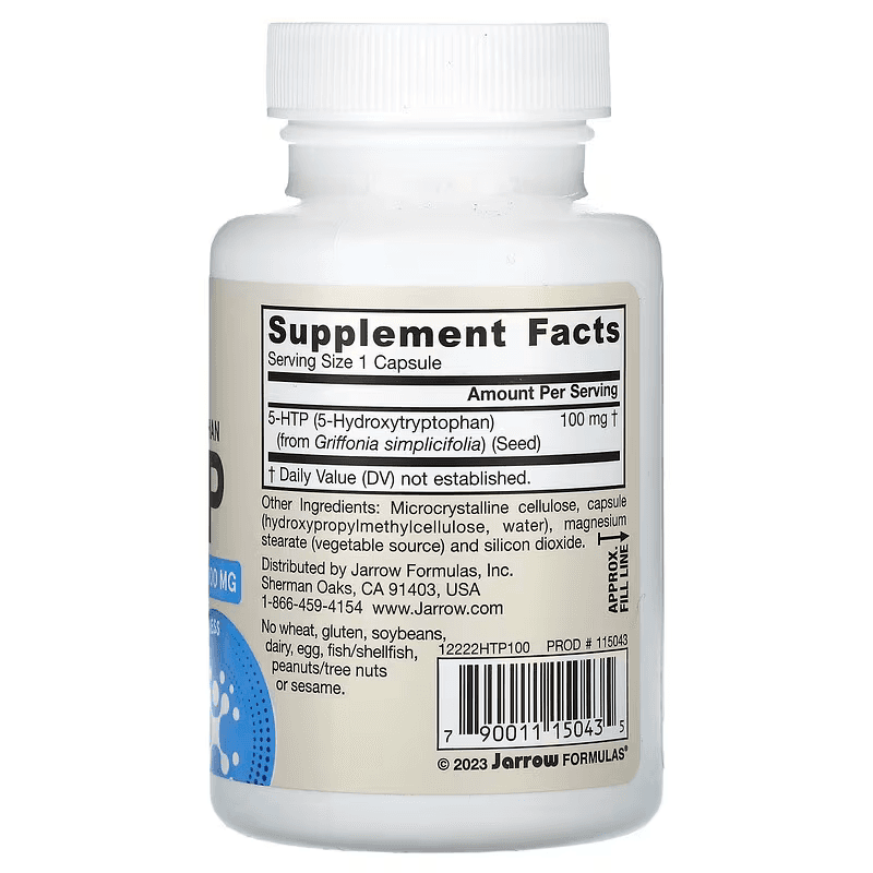 Jarrow Formulas, 5-HTP, 100 mg, 60 Veggie Capsules thumbnail 2
