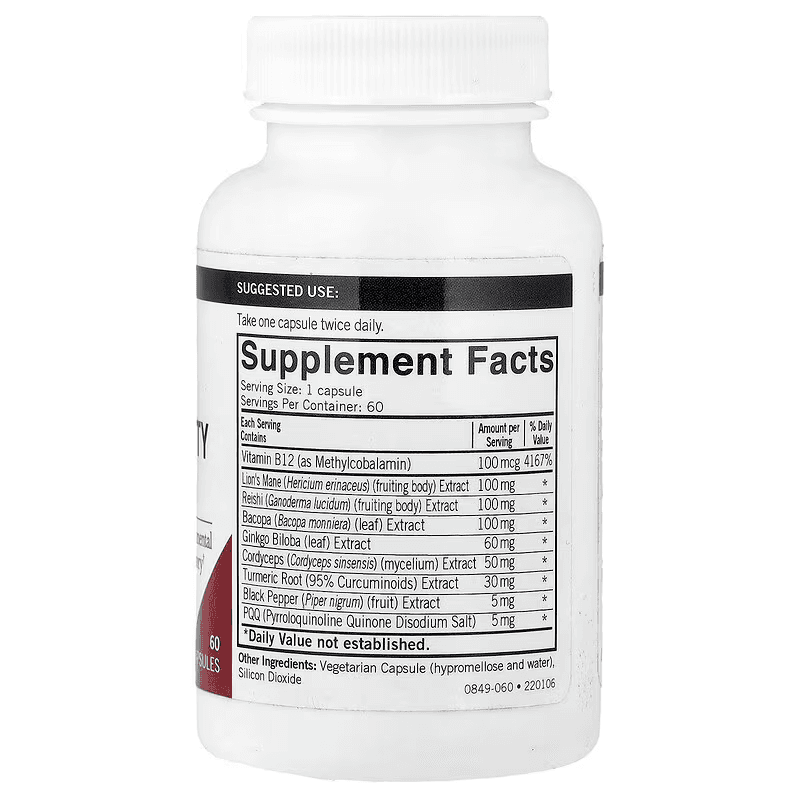 Kirkman Labs, Mushroom, Mental Clarity & Focus, 60 Capsules thumbnail 2
